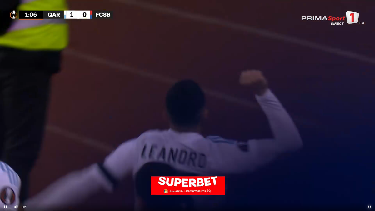 Greșelile făcute de FCSB în apărare cu Qarabag, în minutul 1