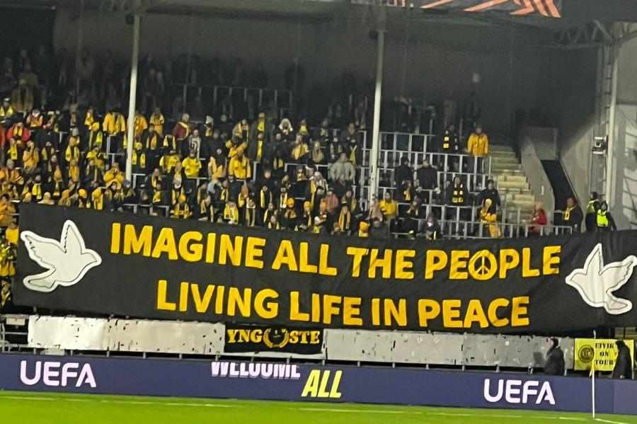 Mesajul apărut la meciul Bodo/Glimt - Maccabi Tel Aviv Manifestații pro-Palestina la meciul din Europa League: „Nu vrem ca autorii războiului să fie aici!”