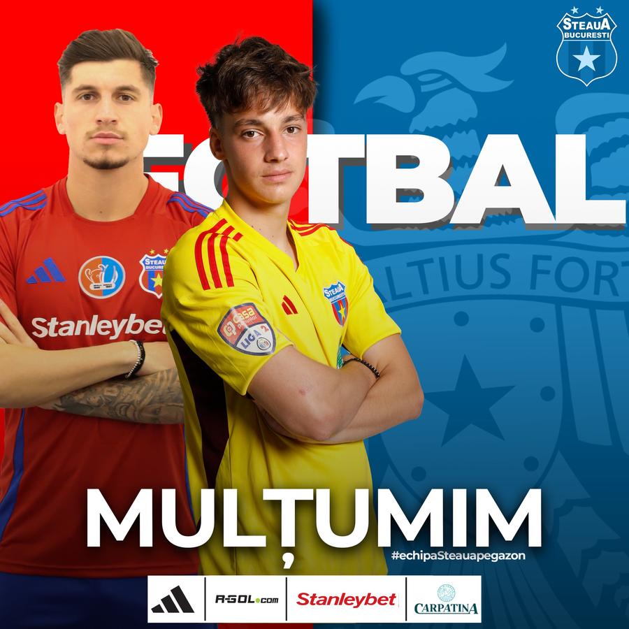 Rafael Munteanu și Alexandru Dane au plecat de la Steaua, foto: Facebook @Steaua București Steaua s-a despărțit de doi jucători: „Mulțumim!”