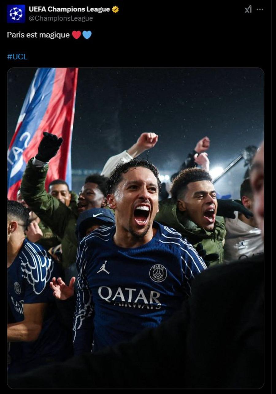 Mesajul postat de UEFA, imediat după PSG - City 4-2, foto: X UEFA a descris în trei cuvinte „remontada” de senzație reușită de PSG cu City