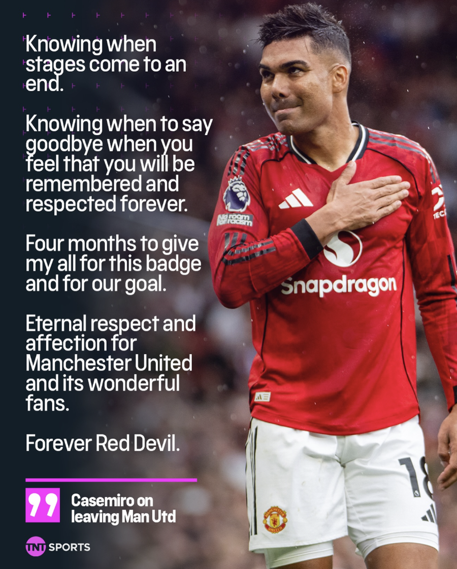 Mesajul lui Casemiro pentru suporterii lui Manchester United // FOTO: TNT Sports Saudiții aruncă bomba: „Transferurile din vara lui 2026 vor fi cele mai spectaculoase” + cele mai sonore nume care sunt așteptate în Golf
