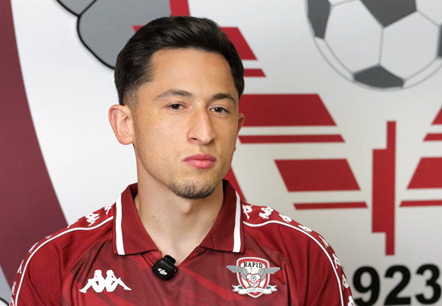 Primul interviu al lui Olimpiu Moruțan la Rapid // foto: captură YouTube Ilie Dumitrescu, despre mutarea iernii în Superligă: „Un transfer extraordinar”