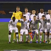 Târnovanu, Miculescu, Graovac, Ngezana, Bîrligea, Dawa, Alhassan, Cisotti, Olaru, Radunovic și Lixandru în Dinamo Zagreb - FCSB / foto: Imago