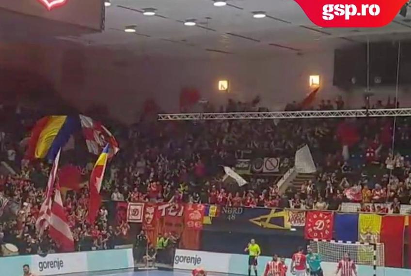 Galeria lui Dinamo, prezentă la meciul cu GOG din Liga Campionilor la handbal masculin, a scandat numele Crsitinei Neagu.