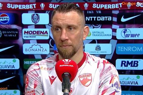 CFR Cluj a învins-o pe Dinamo, scor 4-0, în runda #27 din Superliga. Răzvan Patriche (37 de ani) fundașul central de la Dinamo consideră că primul gol marcat de clujeni ar fi trebuit anulat.