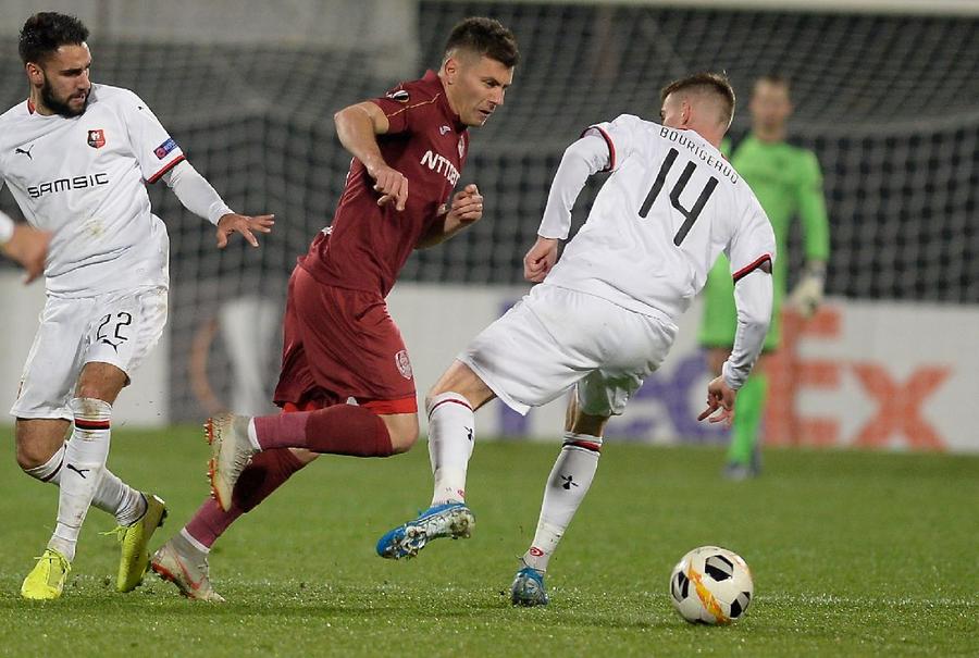 Bourigeaud, în meciul cu CFR din Gruia / FOTO: Raed Krishan (GSP) Omul serii în Europa League » Fostul adversar al lui CFR Cluj, hat-trick în poarta lui AC Milan