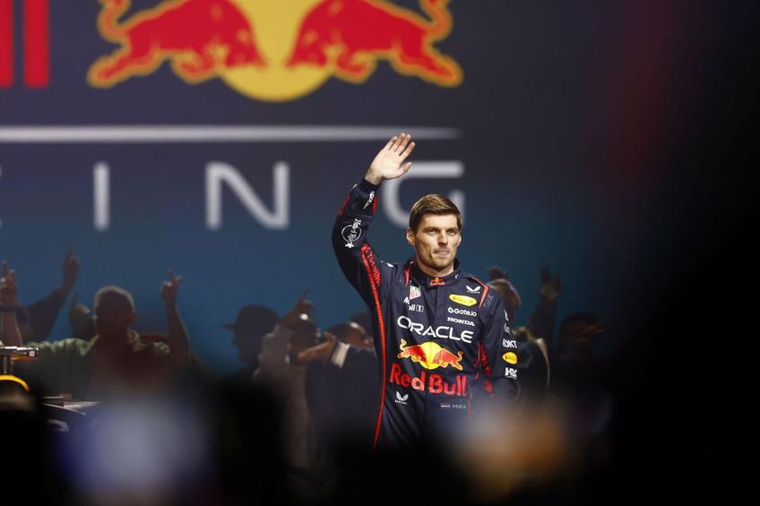 Max Verstappen, la evenimentul de prezentare înainte de cel de-al 75-lea sezon din Marele Circ/Foto: Getty Images
