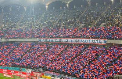 Scenografia pregătită de fanii FCSB la derby-ul cu Dinamo » Rivalii nu au replicat în peluza opusă