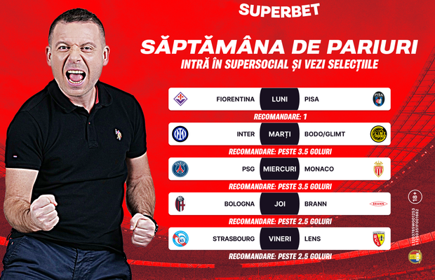 Săptămâna de pariuri începe în SuperSocial