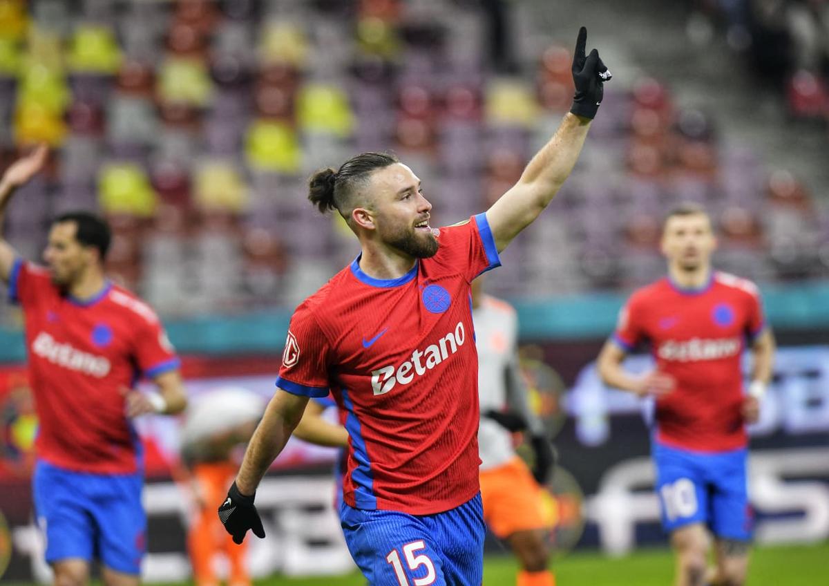 Darius Olaru a pasat perfect, David Miculescu s-a distrat cu portarul de la Metaloglobus » Cum s-a marcat golul care a adus liniștea pentru FCSB
