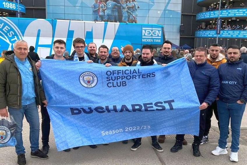 O parte dintre membrii fan clubului Manchester City România