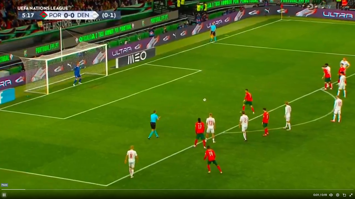Penalty-ul ratat de Cristiano Ronaldo în meciul Portugalia - Danemarca