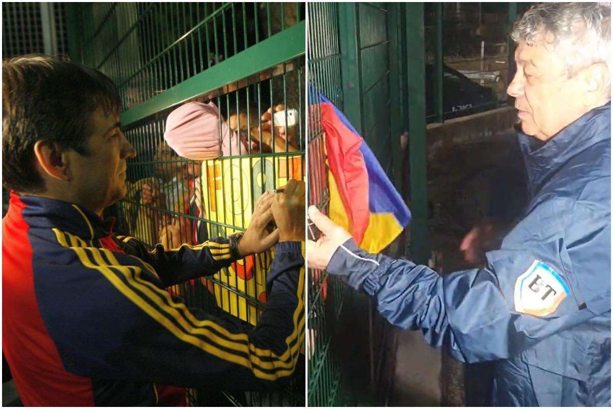Imagini în oglindă la 14 ani distanță » Același gard, alt selecționer: Mircea Lucescu le-a făcut pe plac fanilor, care au primit cadouri