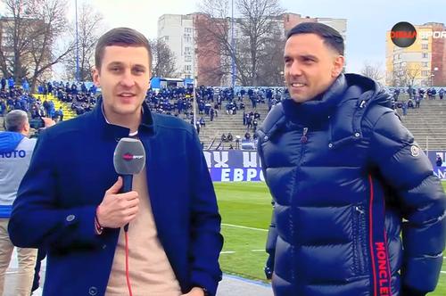 Georgi Milanov (dreapta), prezent în weekend la meciul dintre Levski Sofia și Cherno More