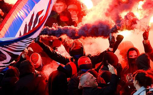 Ultrașii Crystal Palace, înainte de meciul de Premier League cu Arsenal, foto: Guliver/gettyimages