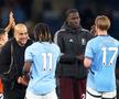 Pep Guardiola, zâmbindu-i lui Jeremy Doku // foto: Guliver/gettyimages