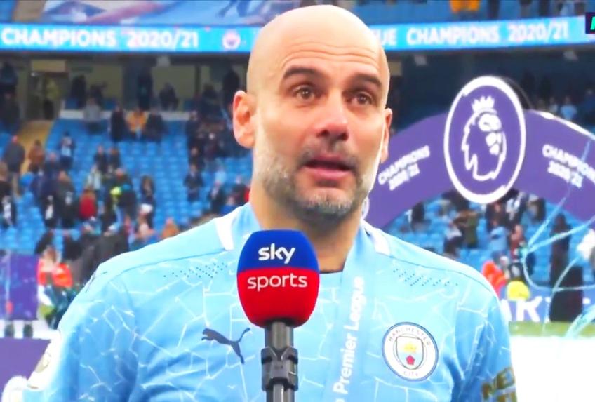 Pep Guardiola nu și-a putut stăpâni lacrimile la ultimul meci jucat de Sergio Aguero (32 de ani) pentru Manchester City, în Premier League, victoria 5-0 cu Everton.