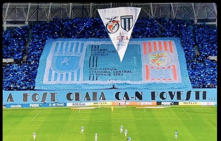 Foto. Scenografia afișată de Peluza Nord Craiova pe 30 aprilie la meciul cu FCSB „Scenografie reciclată!” » Galeria Craiovei, ironizată pe forumurile ultrașilor, după meciul din Giulești: „Au impresia că nimeni nu-i observă”