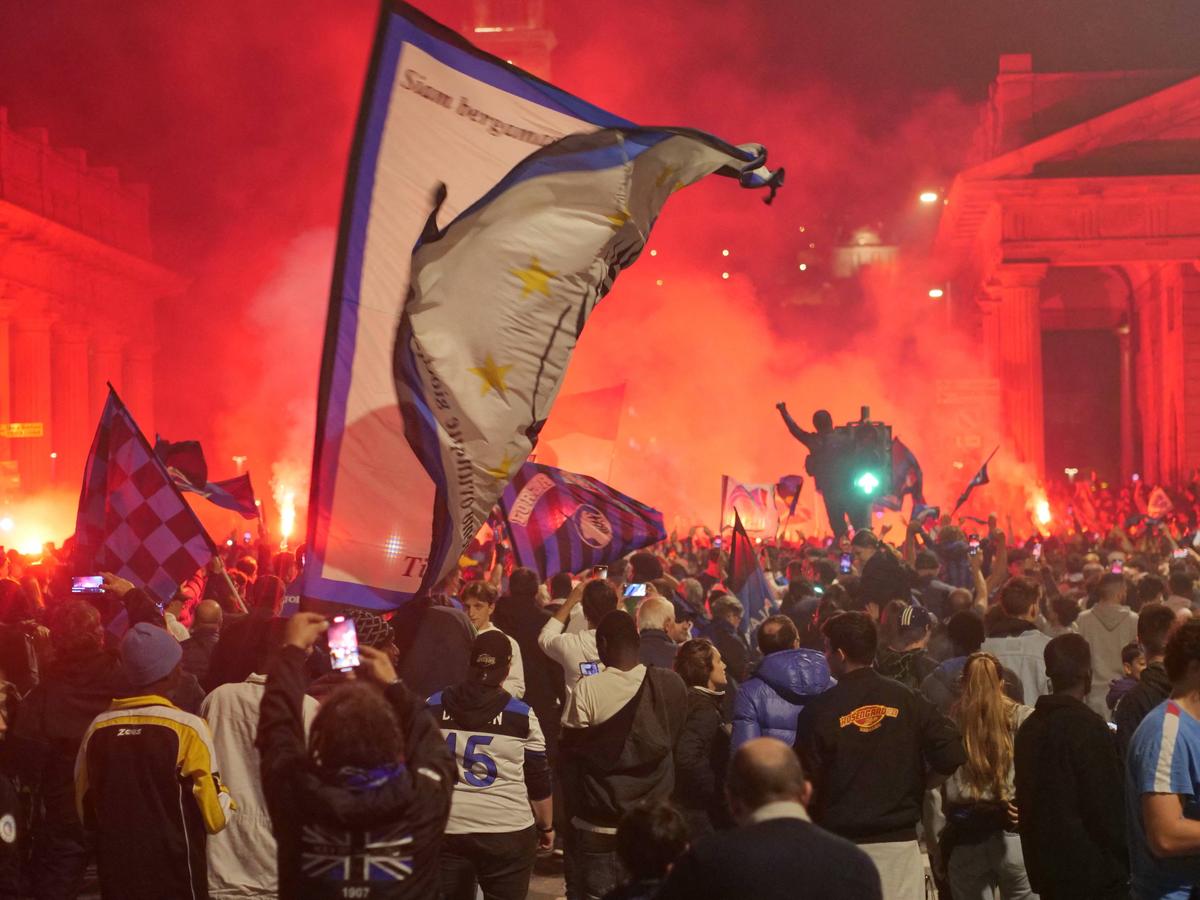 Sărbătoarea fanilor celor de la Atalanta, după triumful din Europa League / 23.05.2024