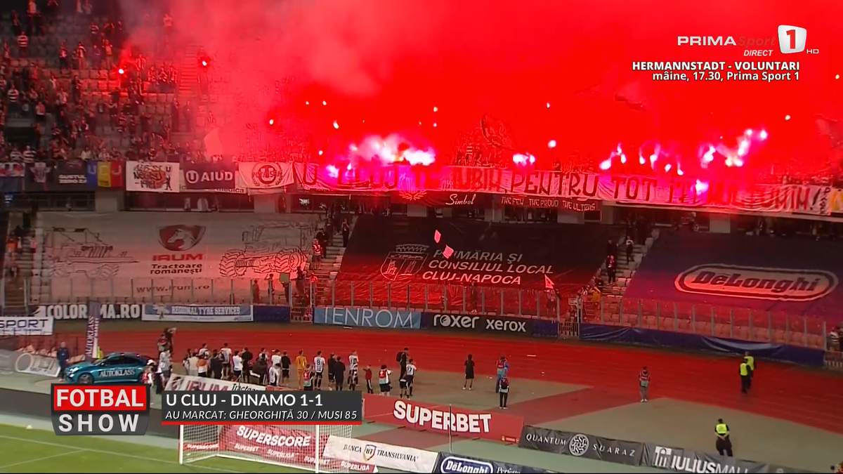 Ce s-a întâmplat după U Cluj - Dinamo » Imagini spectaculoase în Ardeal