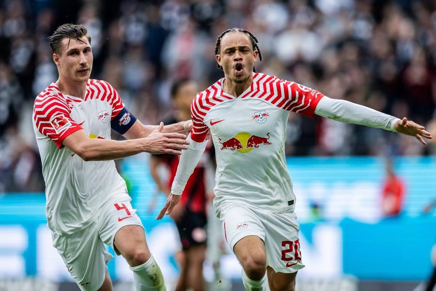 Xavi Simons (numărul 20) / Foto: Imago Images Atuul lui Leipzig în negocierile cu Tottenham » Radu Drăgușin, monedă de schimb pentru un jucător