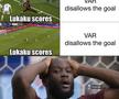 VAR-ul s-a pus de-a curmezișul în fața lui Romelu Lukaku / Sursă foto: Troll Football