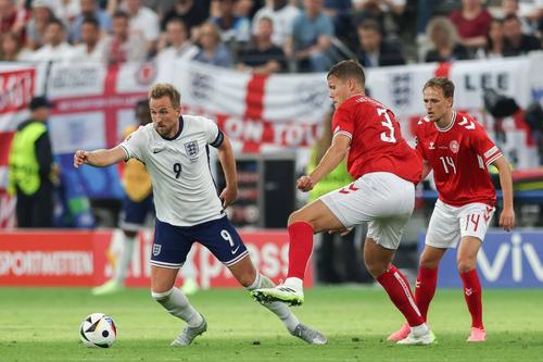 Harry Kane, numărul 9, împotriv a Danemarcei / Foto: Imago
