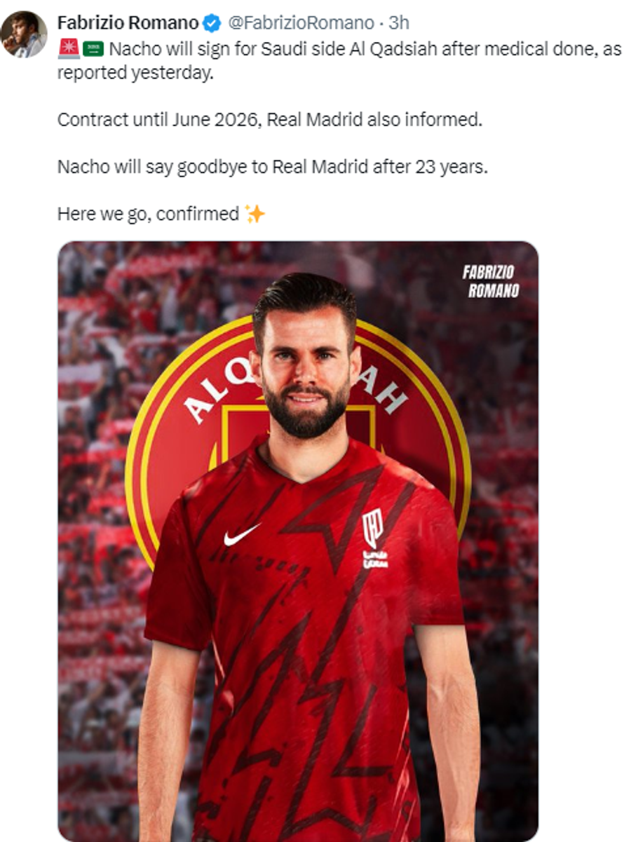 Nacho Fernandez pleacă de la Real Madrid Nacho Fernandez pleacă de la Real Madrid » Destinația stoperului spaniol