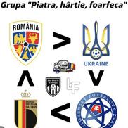 Grupa „Piatră, hârtie, foarfecă”, cea a tuturor posibilităților / Sursă foto:  Instagram@ Supermemes.ro, @Ora exactă în fotbal