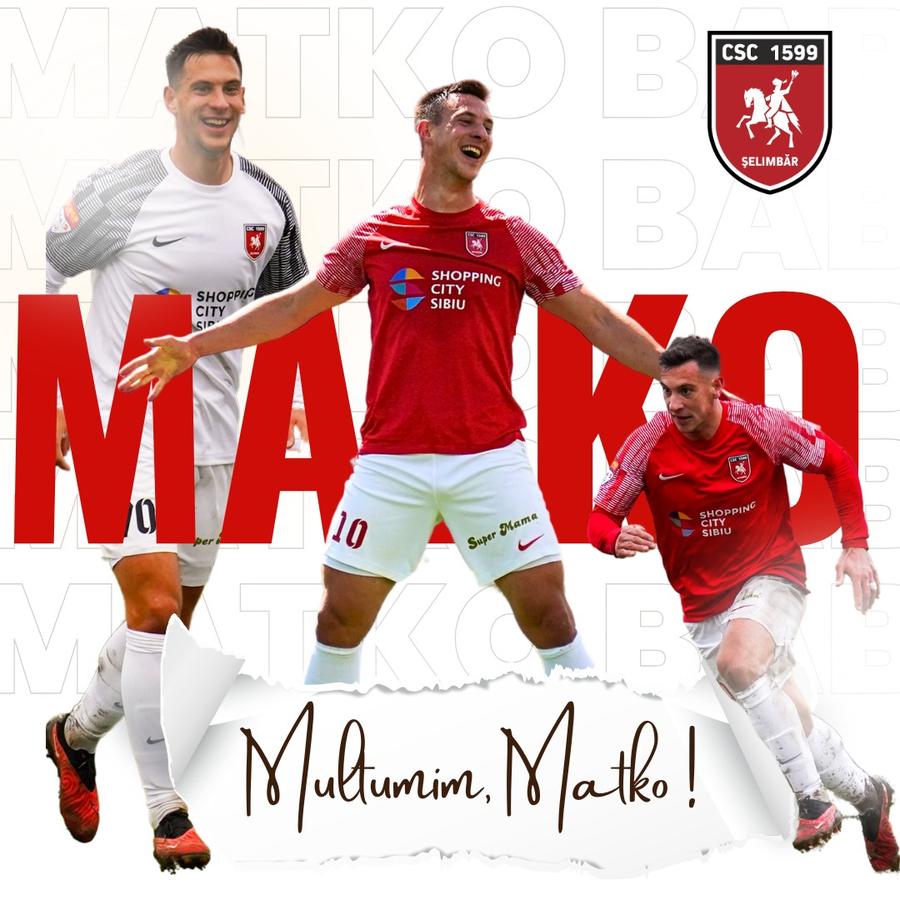 Matko Babic a plecat de la Șelimbăr / Foto: Instagram Unul dintre golgheterii din Liga 2 a părăsit echipa