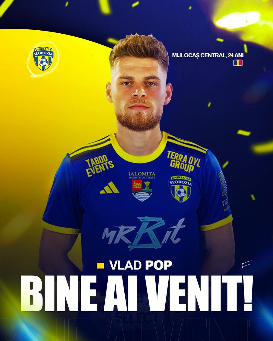 Vlad Pop a semnat cu Unirea Slobozia / foto: Facebook Jucătorul care a plecat de la Adrian Mititelu a semnat în Superliga: „Bun venit!”
