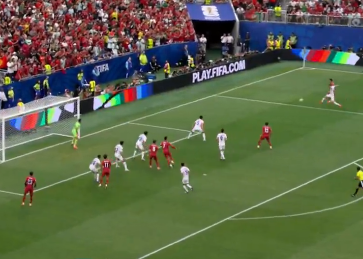 Cristiano Ronaldo, gol în Portugalia - Uzbekistan / FOTO: Captură @Antena 1