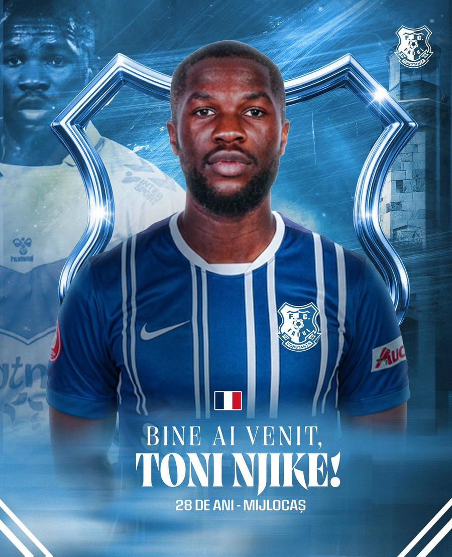 Tony Njike a fost prezentat la Farul // foto: Facebook Farul a anunțat oficial transferul jucătorului » Revine în Superliga după 3 ani