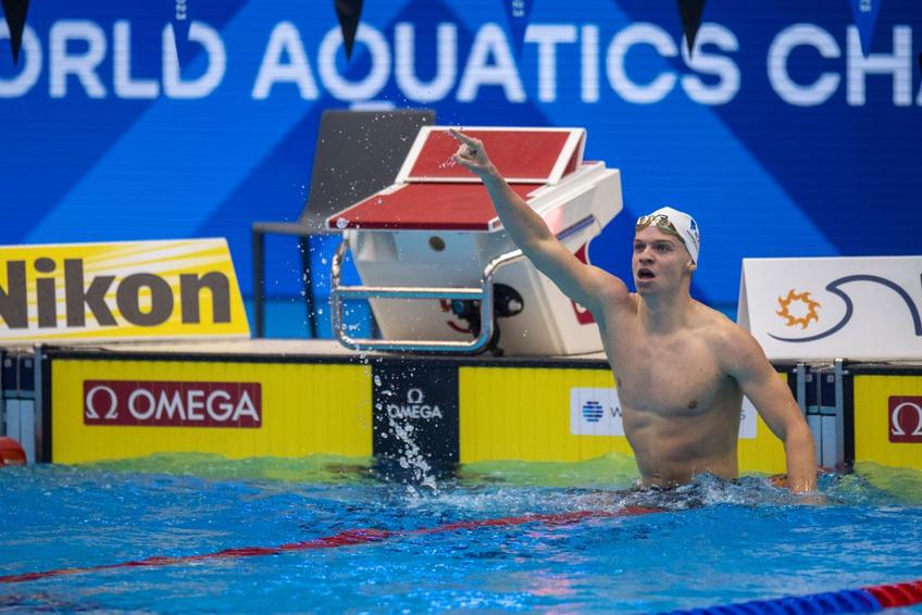 Leon Marchand a bătut și ultimul record al lui Phelps / FOTO: Raed Krishan (GSP.ro)