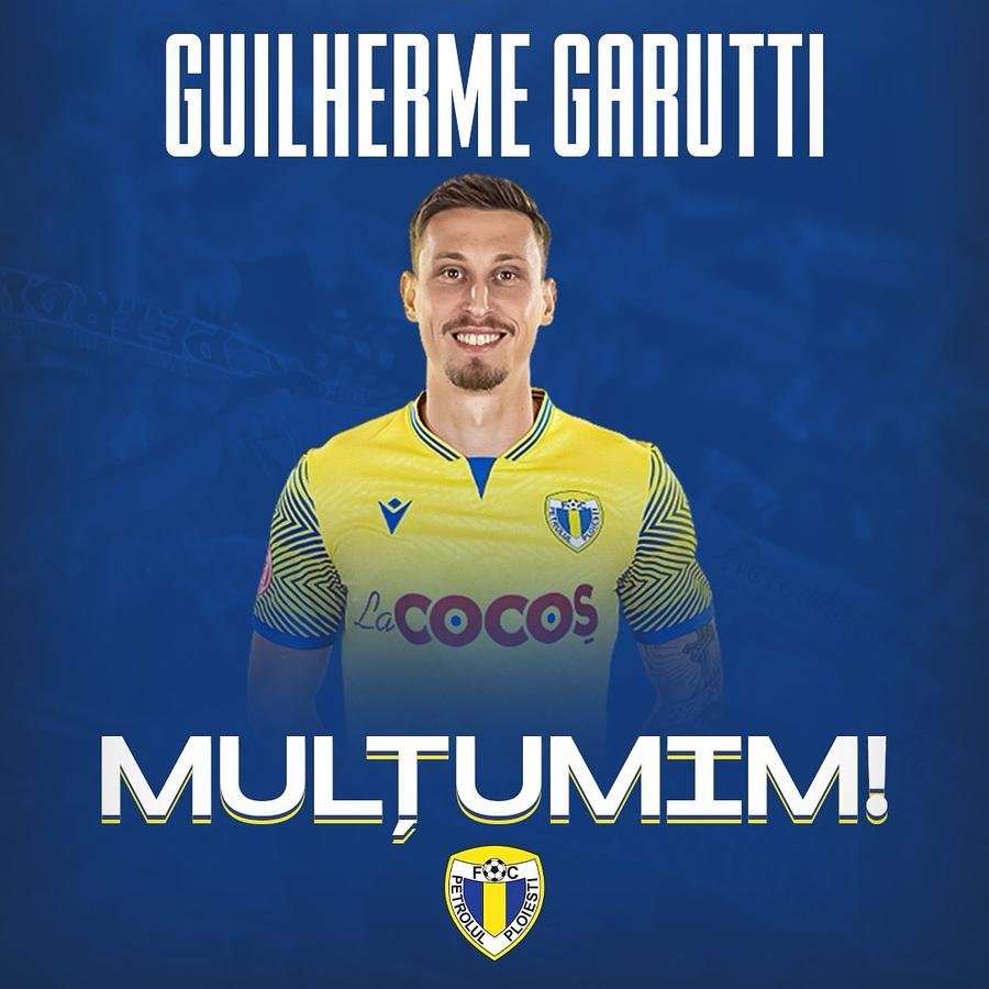 Petrolul s-a despărțit de Guilherme Garutti, foto: Facebook FC Petrolul Ploiești Al doilea jucător care pleacă de la Petrolul după eșecul cu Dinamo: „Mult succes!”