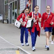 Echipa feminină de gimnastică a României în Satul Olimpic FOTO Raed Krishan