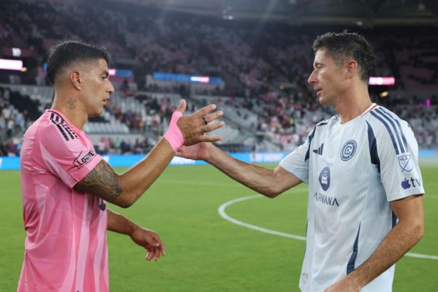 Luis Suarez i-a stricat debutul lui Robert Lewandowski în MLS // foto: captură X Soția lui Lewandowski, sedusă de hyrox: „Ne vedem la curse!”