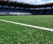 Gazonul sintetic de pe stadionul lui Viking, înainte de meciul cu FCSB