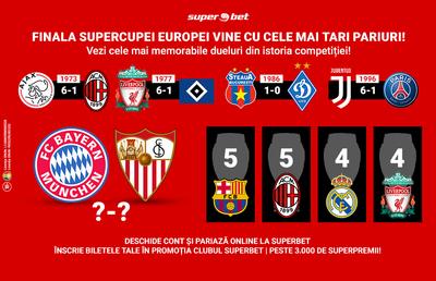 Supercupa Europei pune pe masă al 45-lea trofeu! Vezi cele mai tari dueluri din istoria competiției!