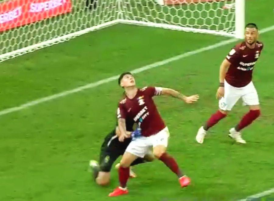 Săpunaru, tras de Vîlceanu / FOTO: Captură TV @Digi Sport 1 Scrisoare deschisă către FRF și CCA din partea unei suportere a Rapidului: „Cum aș putea crede că acțiunile dumnevoastră nu sunt deliberate?”