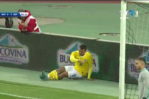 Jovan Markovic s-a „rupt” în amicalul României U21 cu Spania U21 / Captură TVR 1