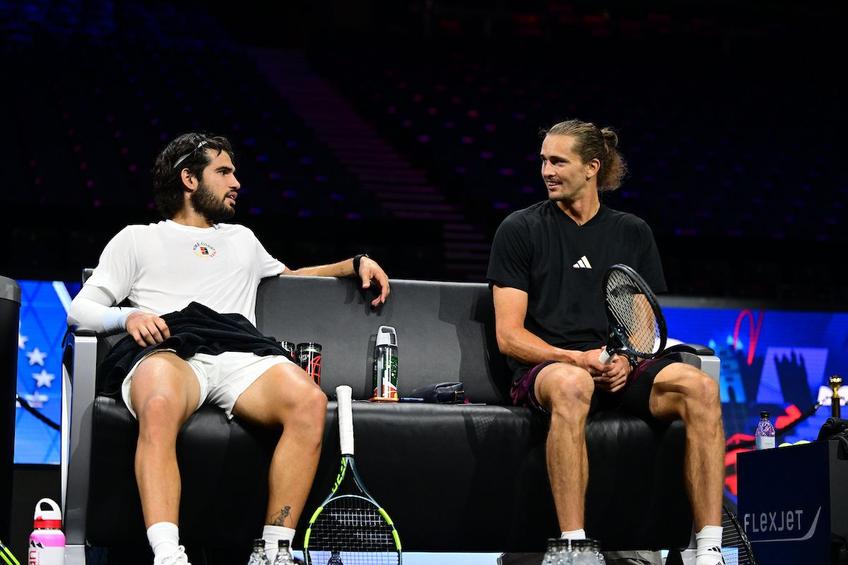 Carlos Alcaraz și Alexander Zverev - antrenamente Laver Cup 2026 Foto: Ben Solomon/Laver Cup