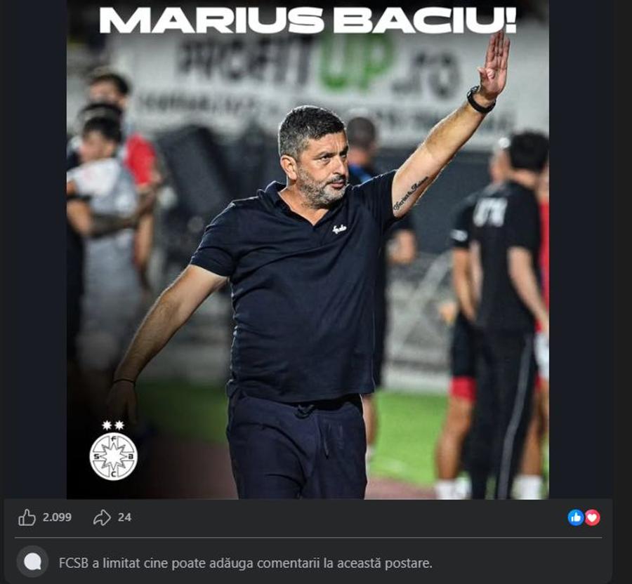 FCSB a făcut anunțul oficial despre Marius Baciu, apoi a fost nevoită să recurgă la un gest extrem!