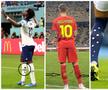 Octavian Popescu, încadrat de Bukayo Saka (stânga) și Kyle Walker (dreapta)