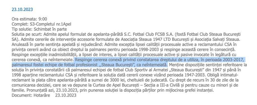 Fanii CSA Steaua jubilează după decizia Curții de Apel București: „Mulțumim!”