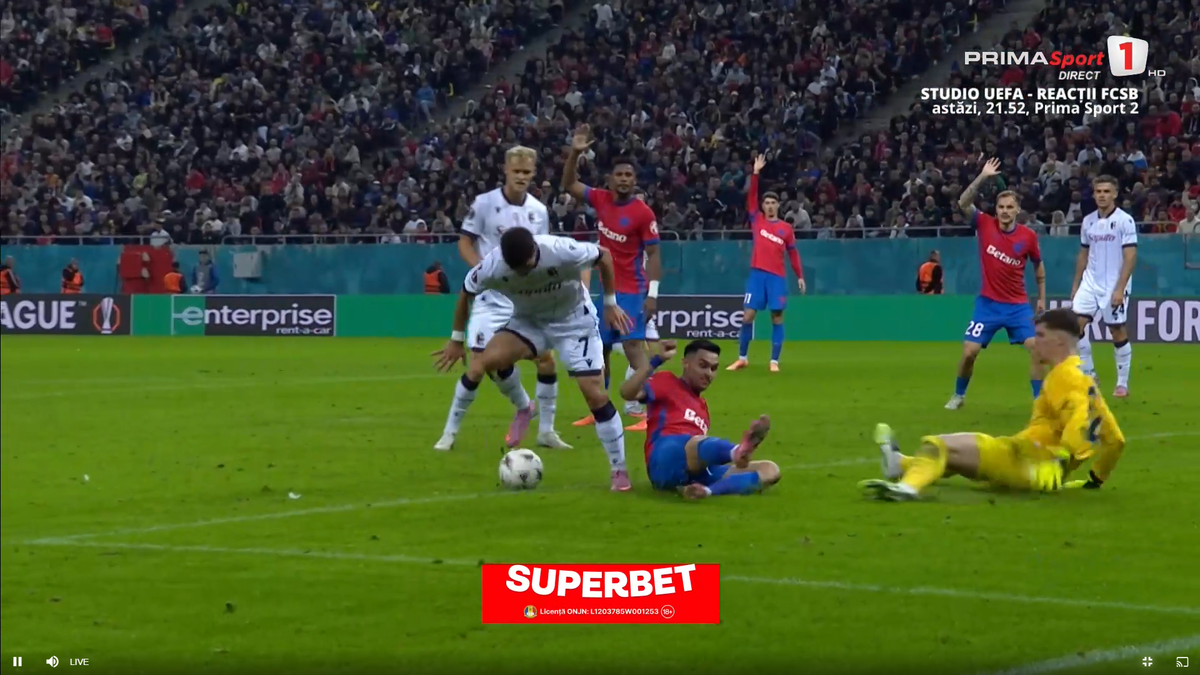 Umilință supremă pentru apărarea celor de la FCSB » Jucătorul de la Bologna l-a imitat pe Zidane în careu, apoi a izbucnit în râs