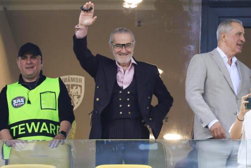 Gigi Becali și Teia Sponte, la FCSB - Oțelul/ foto Ionuț Iordache (GSP)