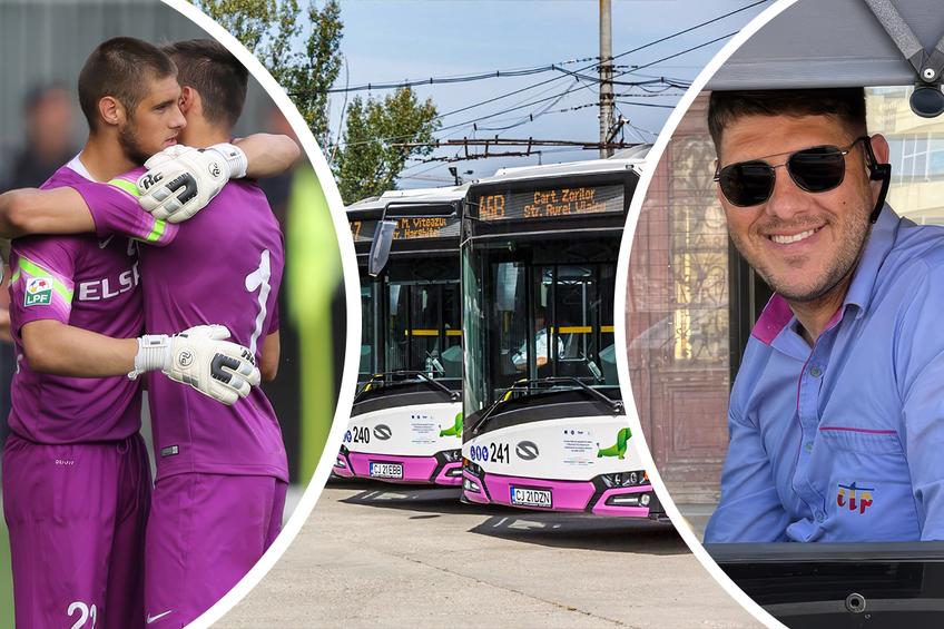 Călin Tiuț, fost la FC Botoșani și CFR Cluj, e șofer pe autobuz în Cluj / Fotomontaj Diana Vasilescu