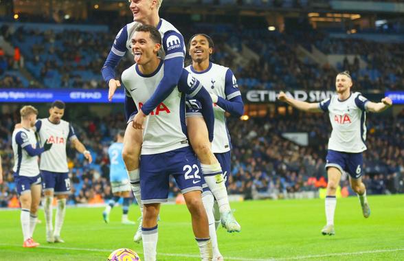 Manchester City - Tottenham 0-4 » Echipa lui Radu Drăgușin s-a impus categoric pe Etihad și i-a provocat campioanei Angliei a 3-a înfrângere consecutivă în Premier League