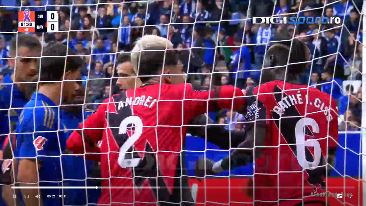 Andrei Rațiu, moment tensionat în Oviedo - Vallecano